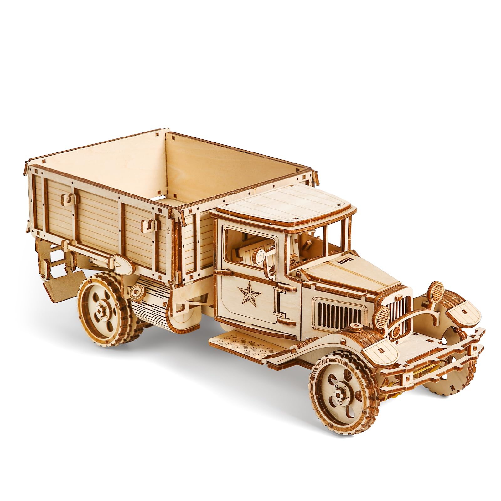Zestaw drewnianych puzzli 3D dla dorosłych, zestaw do samodzielnego montażu drewnianego modelu ciężarówki 3D, zestaw do samodzielnego montażu zabytkowego samochodu, 264 elementy