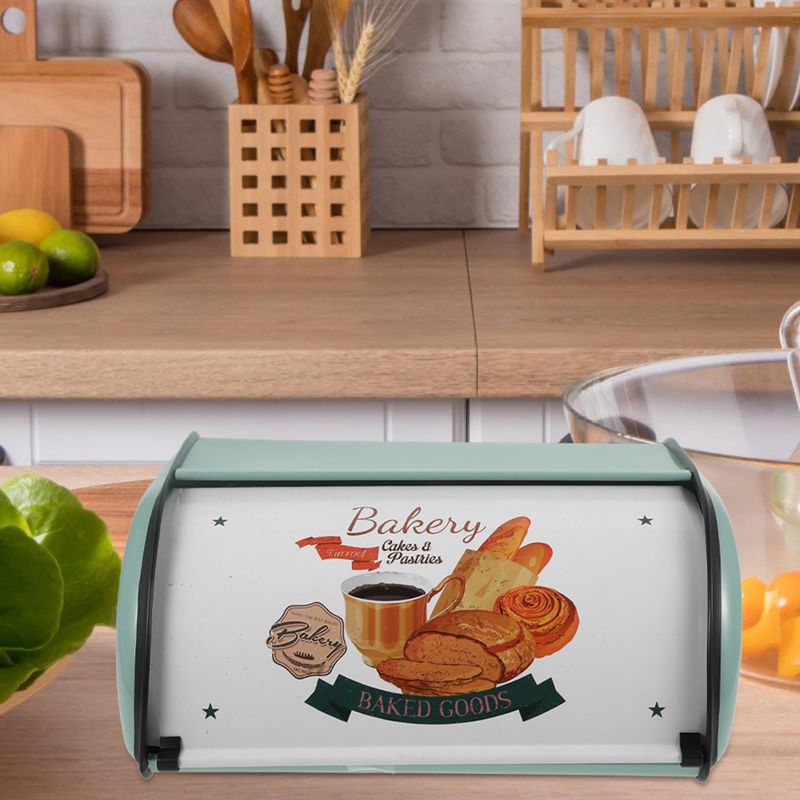 ABOOFAN Cassetta Portapane in Ferro per Cucina, Contenitore Leggero