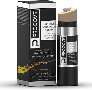 Hair Loss Concealer Cream The ORIGINAL Thinning Balding Hairline Enhancer, Hair Mascara, Root Touch Up | More Natural than Hair Fibers for Hair Loss Coverage & Thicker Hair (Grey White)