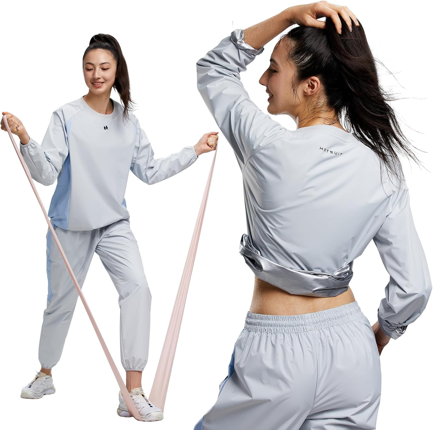 HOTSUIT Sauna Suit Women Durable Gym Exercise Workout Sauna Jacket Pants Sweat Suits