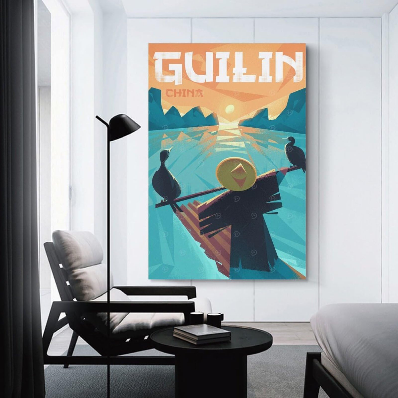 Junmoney Unframe-Style Guilin, China Travel Canvas Wall Art 16X24inch(40X60cm), For Home Lounge, Bedroom Or Reading Nook, Eye Catching Artwork For Blank Walls