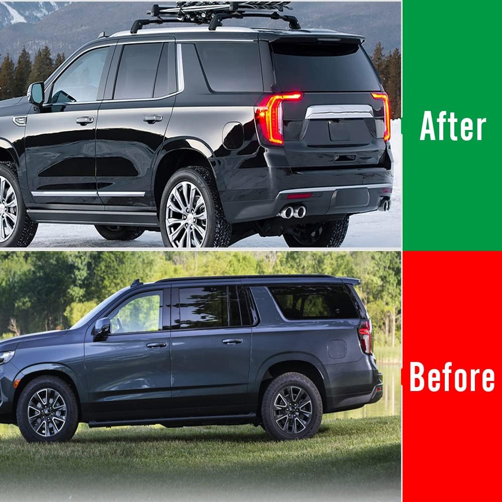 4pcs Car Side Body Molding Trim for GMC Yukon SLE SLT AT4 Denali Ultimate (NOT FIT for Yukon XL)/ for Chevy Tahoe High Country Premier Z71 2021 2022 2023 2024, ABS Chrome Door Body Trim Overlay