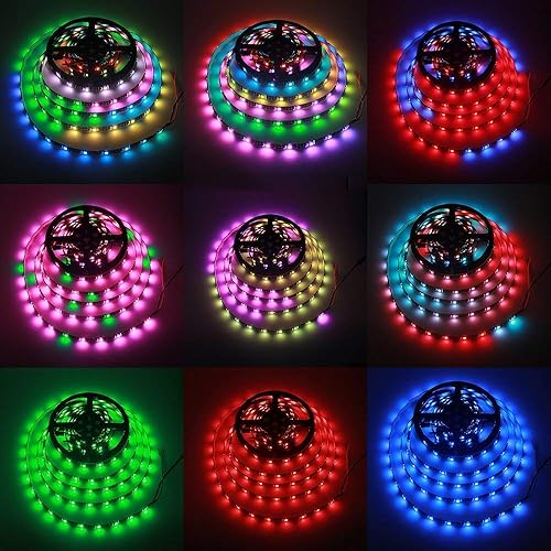 Miniatura 3 de ALITOVE WS2812B tira de luces LED RGB de dirección individual de 16.4 pies, 150 ledes, programable, impermeable, IP65, PCB negro, 5 V para