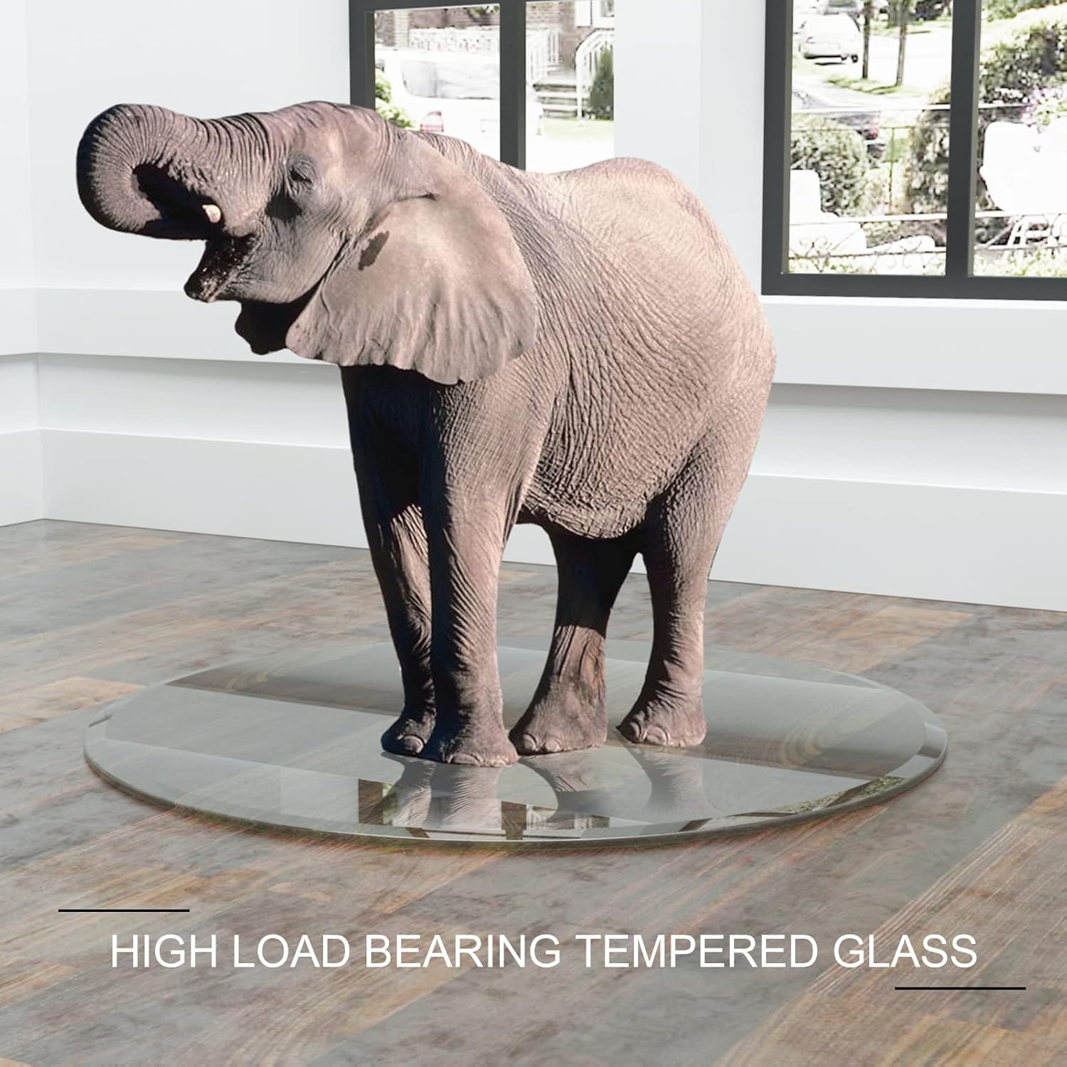 28" inch Round Glass Table Top - Tempered Glass, 1/2" Thickness, Beveled Polished Edge