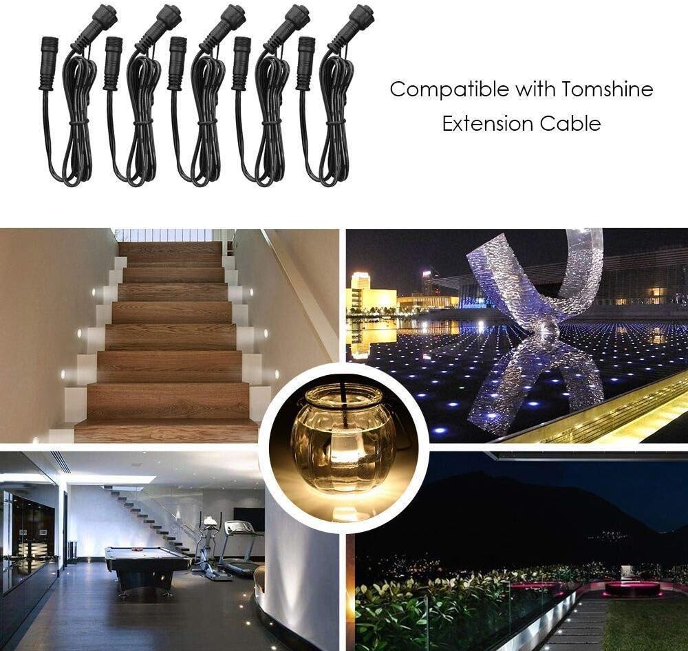5 Pcs 2 Pin Extension Cable for Single-Color Decking Lights,1M/3.28Ft Extension Cord with Male and Female, 2 pin Connectors at Both Ends for Monochrome LED Deck Lights