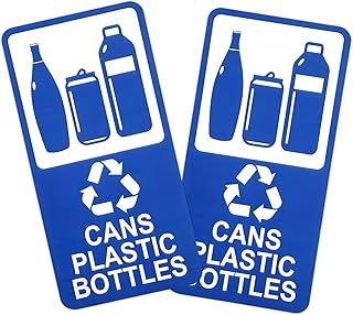 2 PCS Self Adhesive Recycling Stickers for Trash Can, Waterproof Recycle Stickers for Trash Bins, Cans and Bottle Only Sticker for House Shop, School, Public Area (8×4inch)