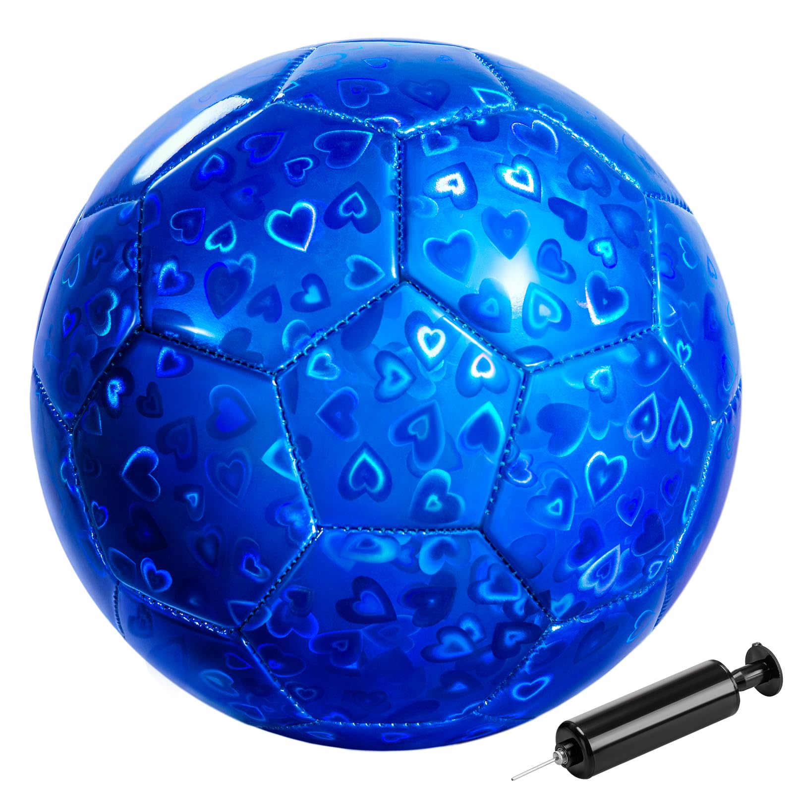 Vastoy Glittery Size 3 Kids Football for Age 3 4 5 6 7 8, 7 Inch Toddlers Football with Love Laser Pattern