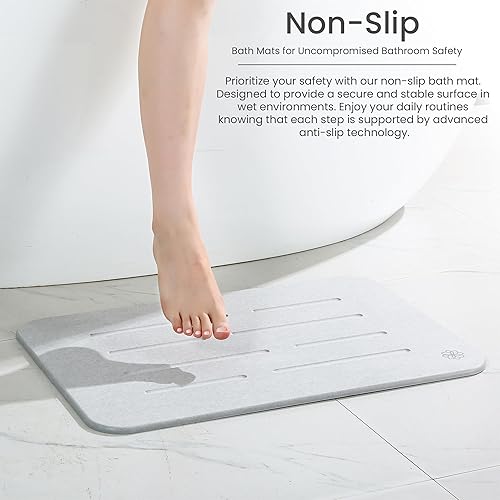 Miniatura 4 de LUX HOME & BODY Tapete de baño de piedra, tapete de secado de piedra para encimera de cocina, tapete de baño de piedra de diatomita, grande,