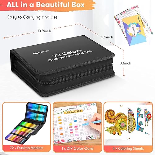 Miniatura 31 de Soucolor Regalos para niñas adolescentes, suministros escolares estéticos lindos de preparación, regalos para adolescentes, kits de arte para niñas