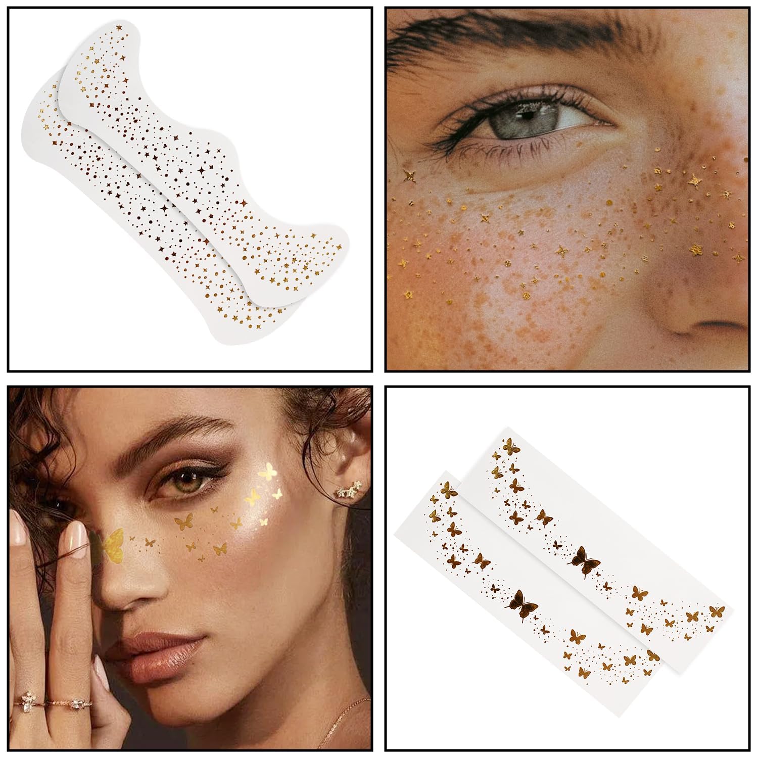 Glitter Freckles Face Tattoo 4pcs - Image 2