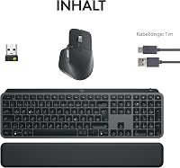 Logitech MX Keys S Combo Wireless Billentyűzet és Egér Grafitszürke QWERTZ - + Mouse, graphitegray 9