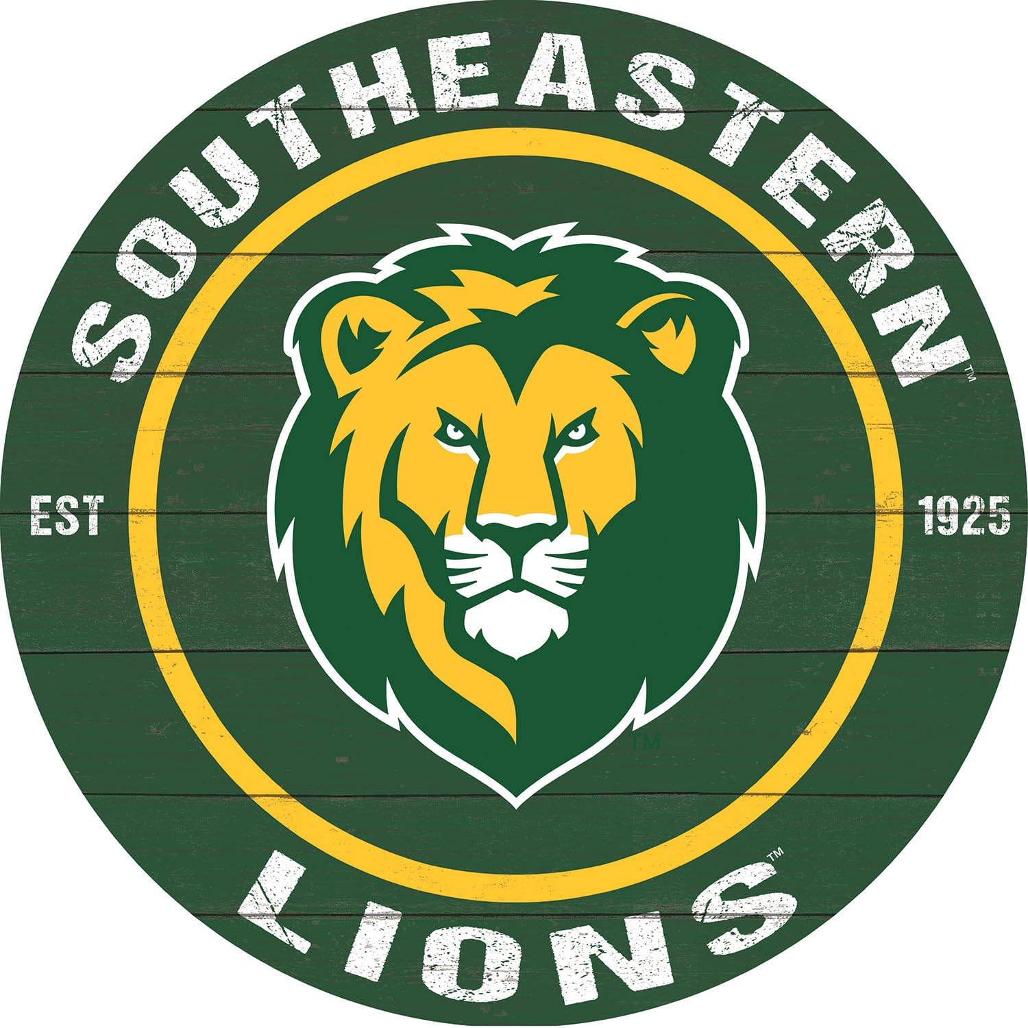 KH Sports Fan Southeastern Louisiana Lions Colored Circle Sign, 20x20 Inches, Lions Decor for Dorm, Fan Cave, Living Room; Display Your Team Spirit with This Southeastern Louisiana Lions Wall Art