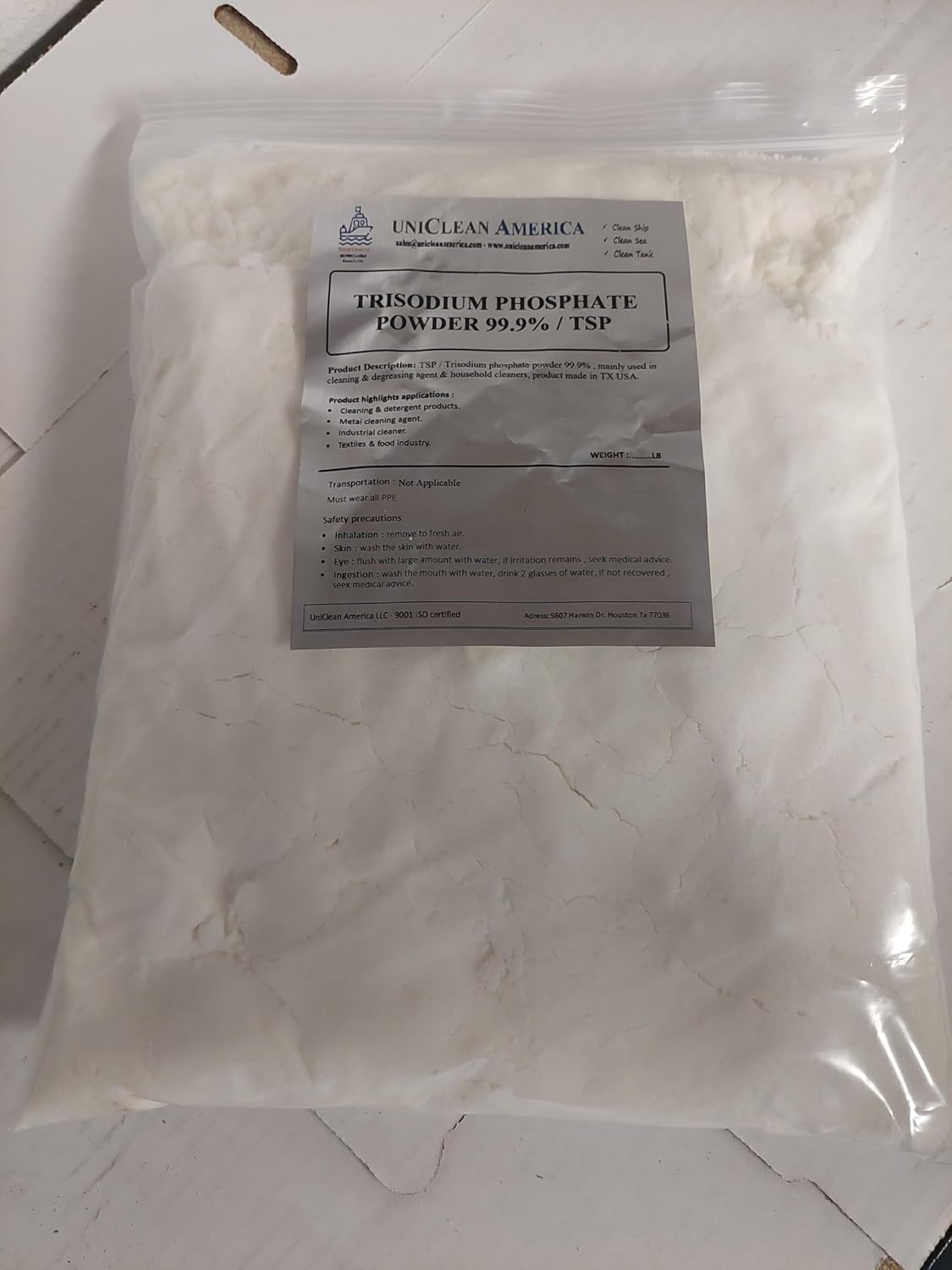 Trisodium Phosphate 99% Purity/TSP (30 LB Poly Bag)