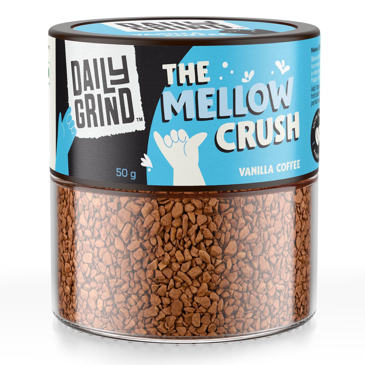 DAILYGRIND Instant Coffee - 50g Jar | The Mellow Crush | Vanilla Flavored Coffee Powder Made with 100% Arabica Beans for Both Hot and Cold Coffee, Strong Freeze-Dried Coffee | 25 Cups (B0CX1X2Y9S) Amazon Price History, Amazon Price Tracker