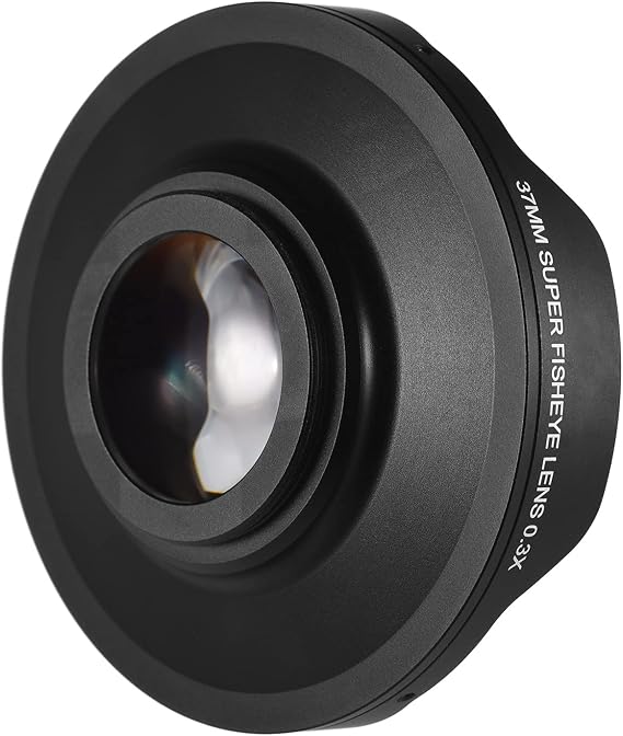 Andoer 37MM 0.3X HD Wide Angle Fisheye Lens with Hood Replacement for Camcorders