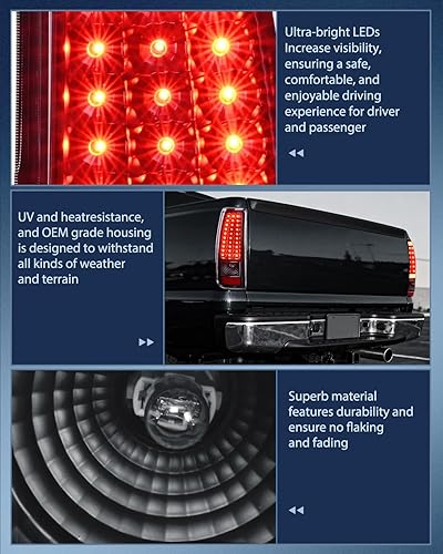 Vista 67 de Nilight Conjunto de luz trasera para Chevy Silverado 1500 1500HD 2500 2500 2500HD 3500 2007 Chevrolet Classic OE estilo pasajero lámpara trasera