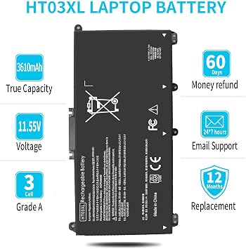 HT03XL L11119-855 Battery for HP Pavilion 15-CS 15-DA 15-DB 15-DW 17-by 17-CA 14-CE 14-CF 14-DF 15-CS0073CL 15-CS0053CL 15-DA0014DX 15-DA0 L11421-2C2 L11421-422 HT03041XL HSTNN-UB7J HSTNN-DB8R