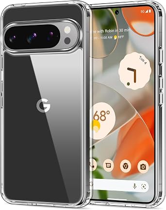 HOOMIL for Google Pixel 9 and Google Pixel 9 Pro Case, Non-Yellowing, Drop Protection, Anti-Scratch, Transparent Hard Back Phone Cover - Crystal Clear