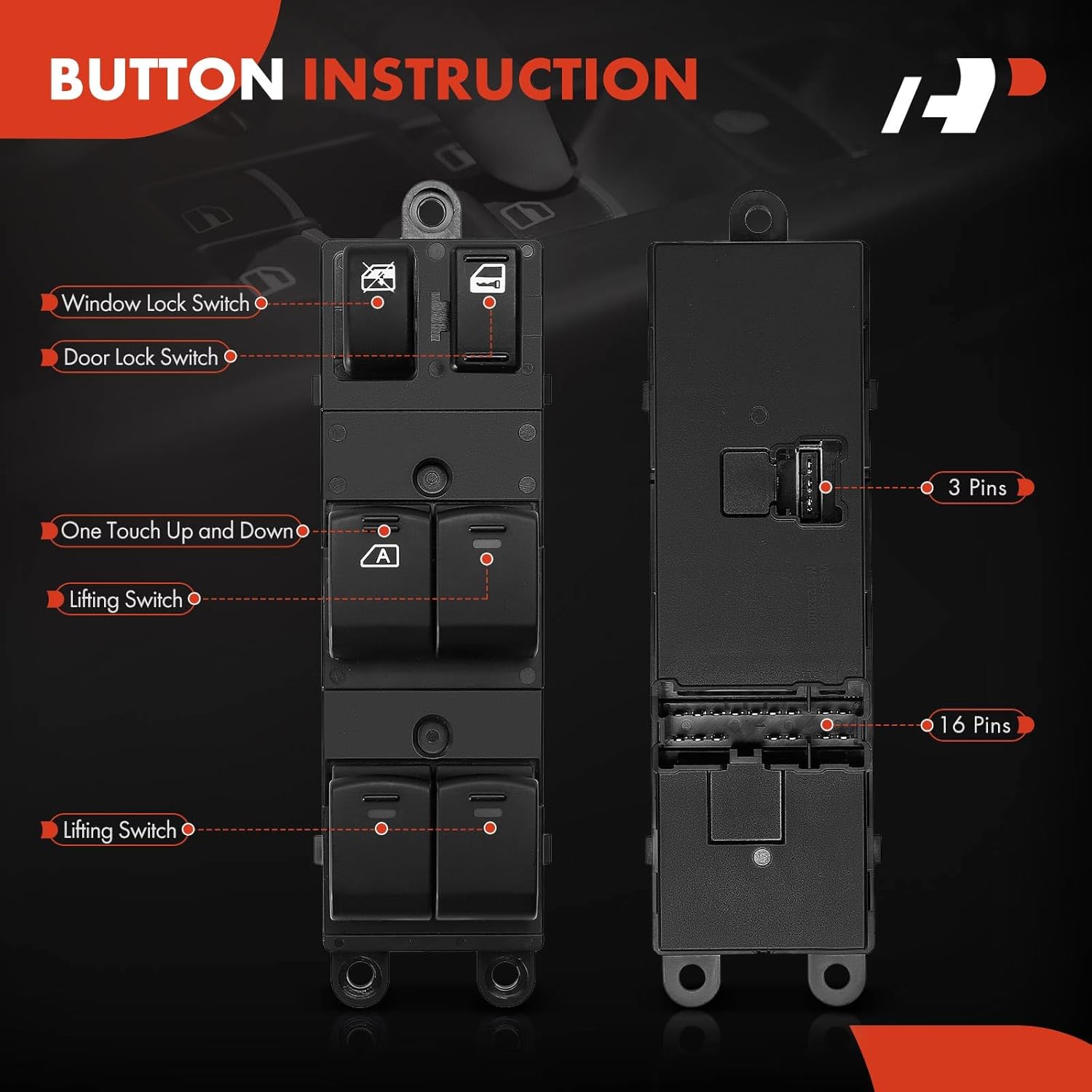 A-Premium Master Power Window Switch Compatible with Subaru Forester 2009-2010, Impreza 2008-2011, Replace# 83071FG070