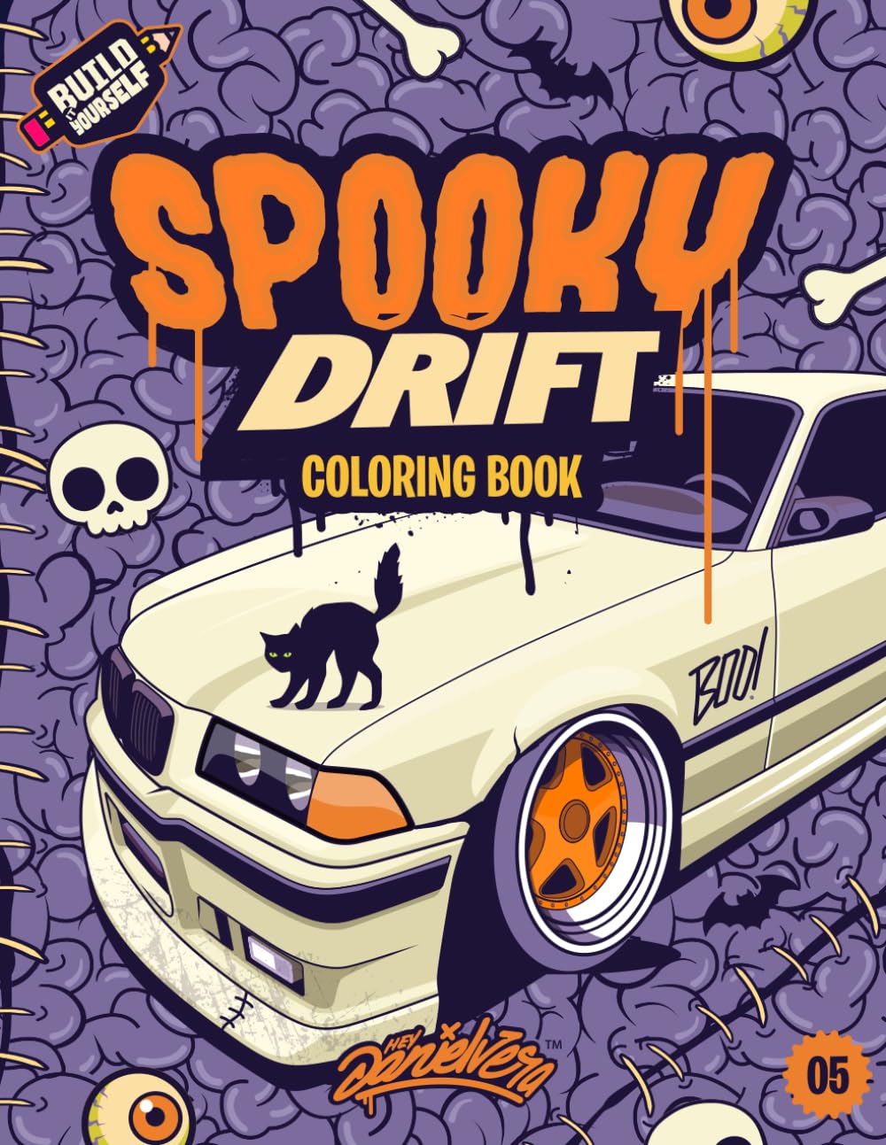 Spooky Drift (Special Edition) Coloring Book: Fun automotive adventure with 40 scary cars coloring pages for kids & teens Ages 6-18 Paperback – 16 Sept. 2024