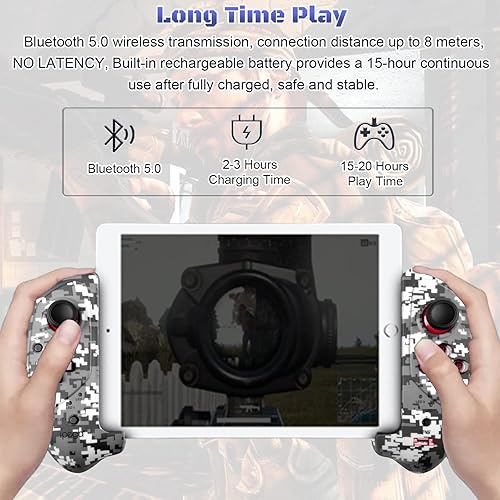 Miniatura 5 de Megadream Control inalámbrico para teléfono celular, Gamepad Joystick para iPad iOS iPhone 141312, Android Samsung Tablet PC, certificado MFi,