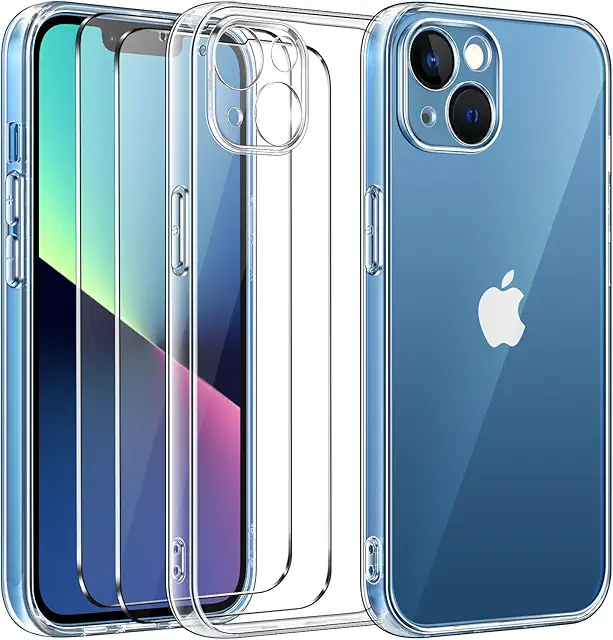 Custodia Trasparente iPhone 13 con Pellicola Vetro Temperato - Protezione Completa