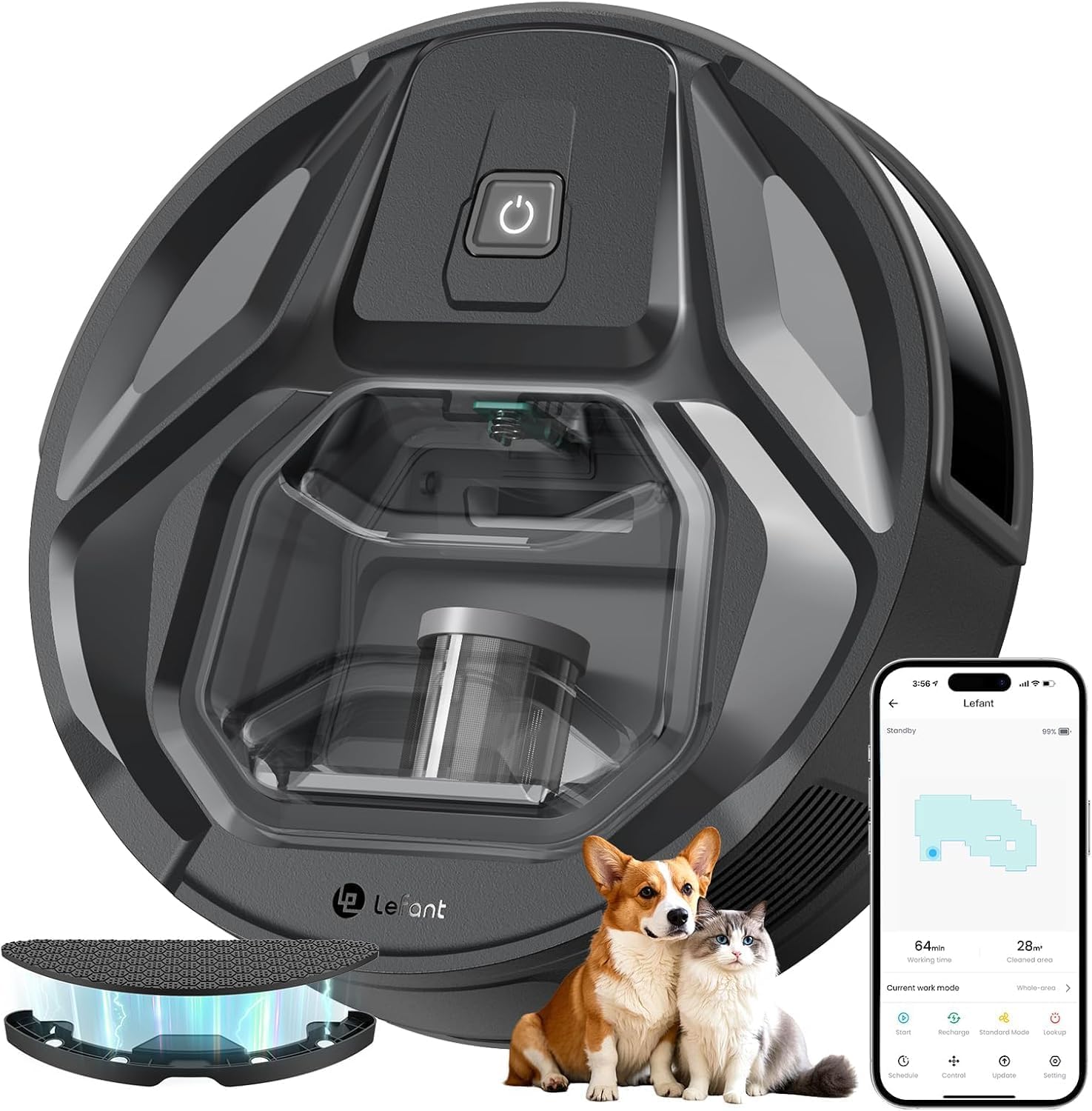 Amazon | Lefant M320 ロボット掃除機 水拭き両用 6000Pa ブラシレス