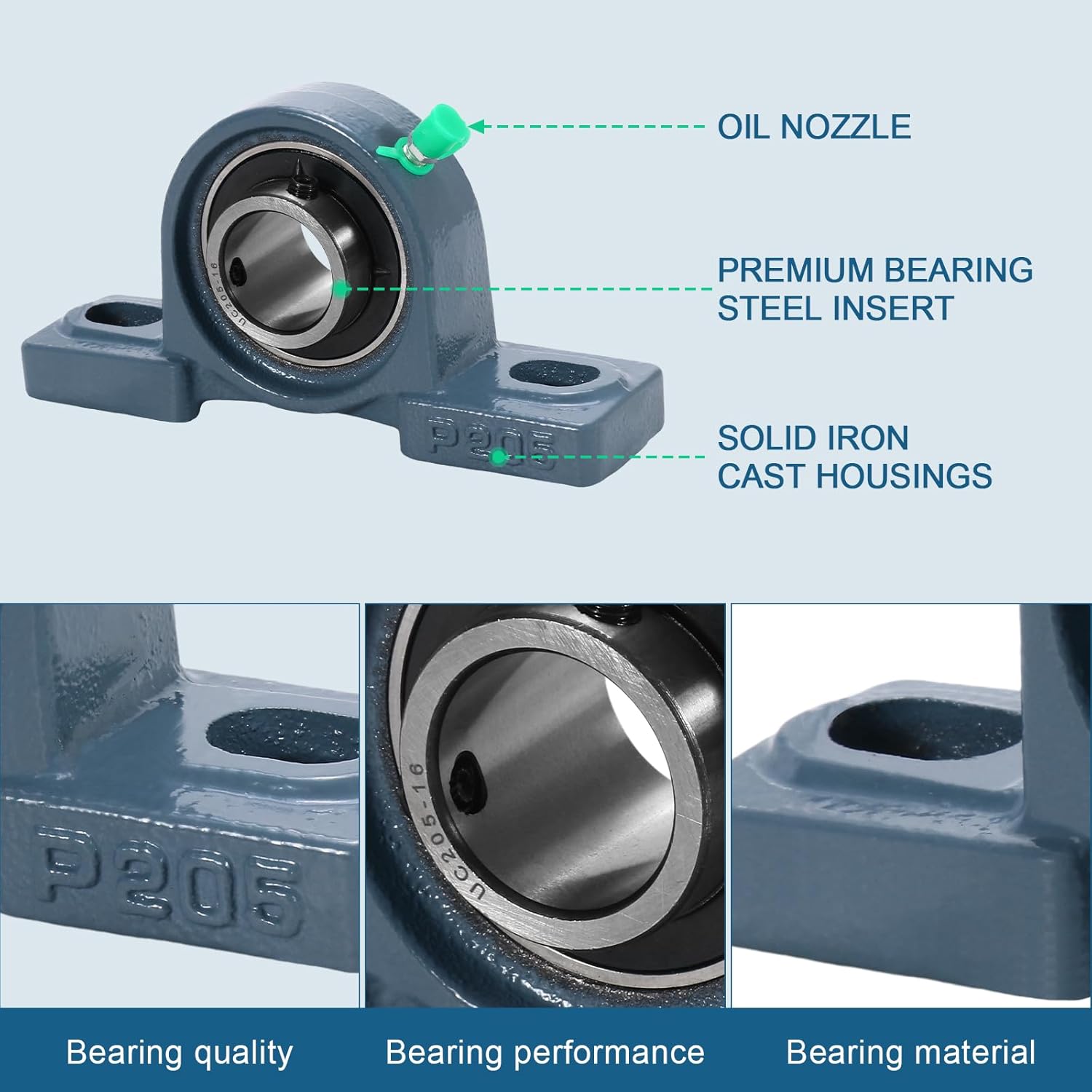 4 Pack UCP205-16 Pillow Block Bearing 1 Inch Heavy Duty Pillow Block Mounted Ball Bearing Self-Alignment