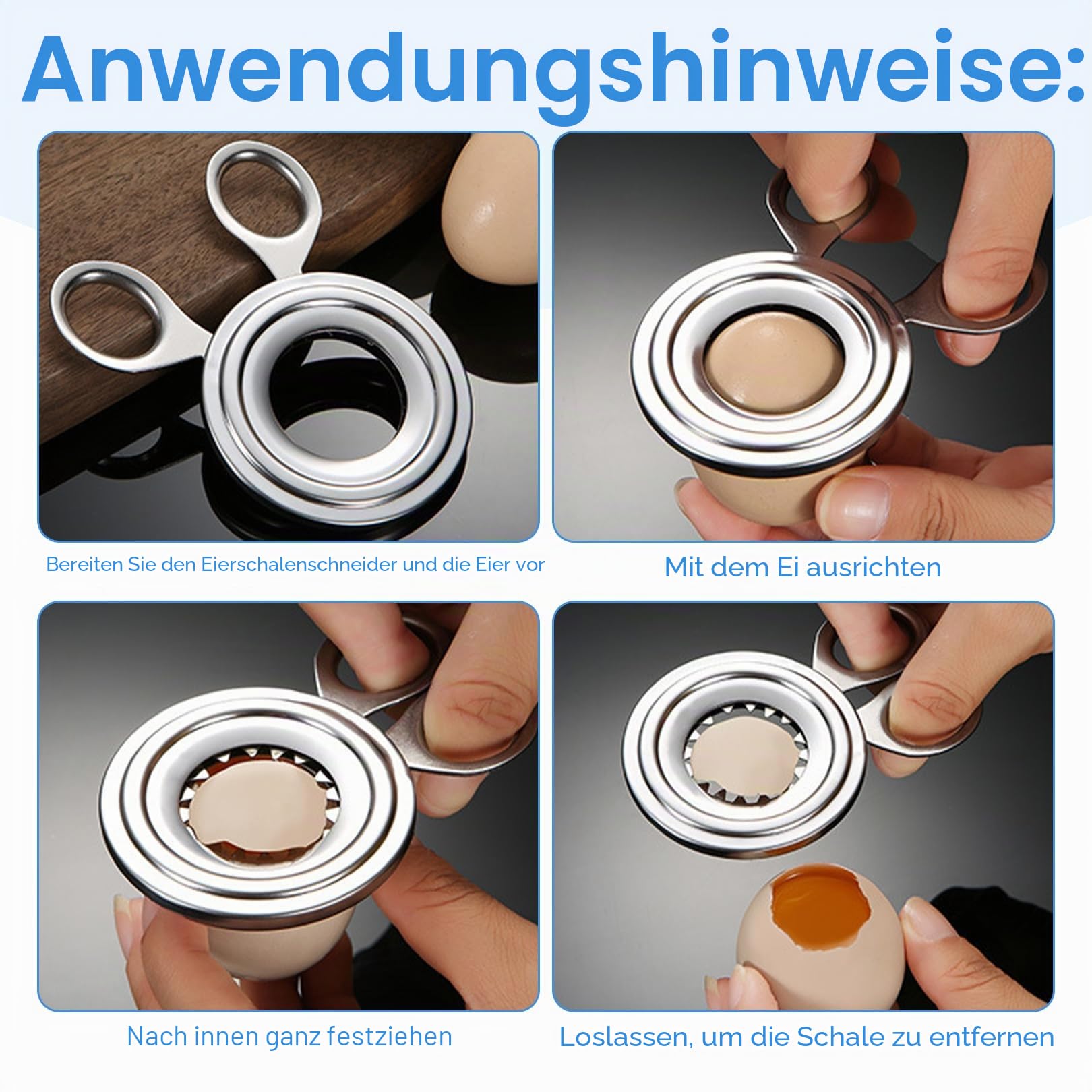 Eierköpfer Edelstahl,Eierköpfer Testsieger,Eierschalensollbruchstellenverursacher,Eiersollbruchstellenverursacher,Weich Gekochte Eier Eierkopf,Eieröffner für Gekochte Eier,Eierschalenöffner für Küche