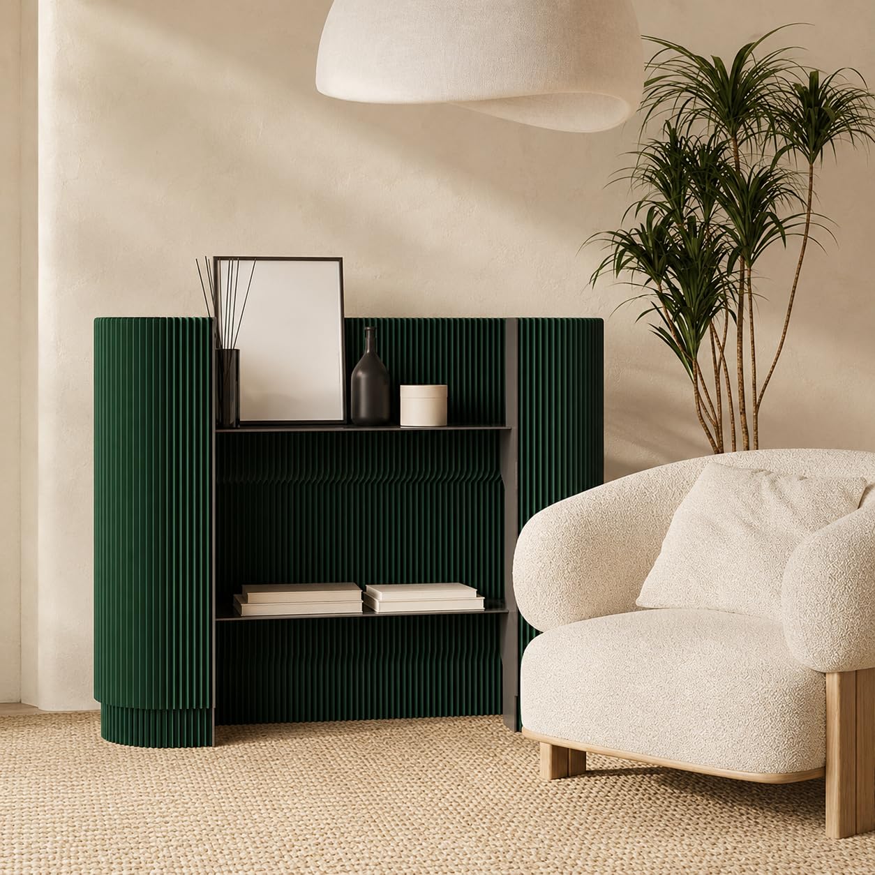 Moderno banco di ricezione curvo, bianco, banco cassa portatile per negozi, hotel, bar, mostre artigianali e piccoli spazi
