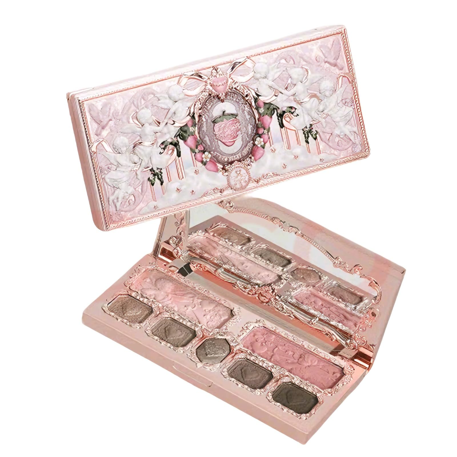 FlowerKnows ストロベリーキューピッド フェイスパレット 【3-in-1】チーク アイシャドウ ハイライト 化粧コンパクト メイクアップ パレット プレゼント対応