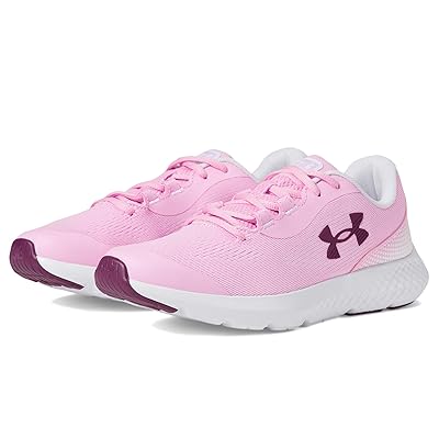 Under Armour Kids Grade School Rogue 4 (Big Kid) Girls Shoes Stellar Pink/White/Purple Gemini