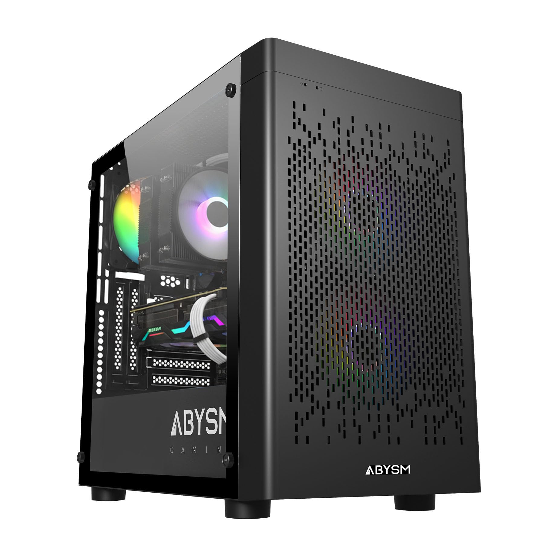 Abysm Gaming Caja PC Gamer Danube INVA MX202 Negra, con Tres Ventiladores ARGB y Compatible con Placas Base Micro ATX e ITX y Tarjetas Gráficas de hasta 330 mm