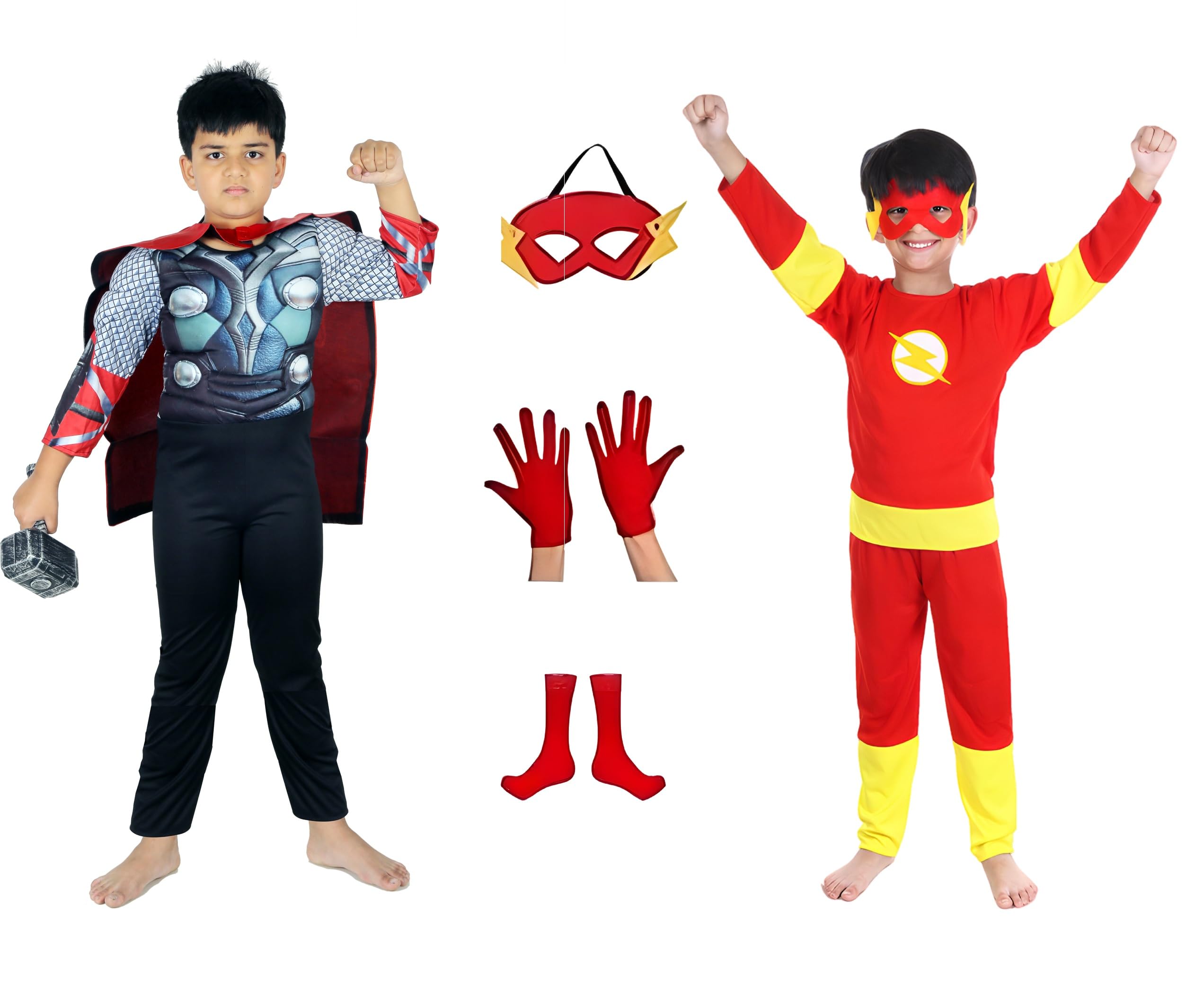 PREMOURE Pack of 2 Combo Superhero Costume for kids Halloween Fancy Dress Cosplay Bodysuit for Boys and Girls(7-8 Y) (B0D4MH6WJ5) Amazon Price History, Amazon Price Tracker