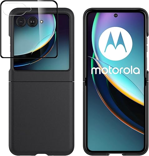 Miniatura 7 de Eastcoo Funda delgada para Moto Razr Plus 2023, película frontal dura transparente incorporada + parte trasera de policarbonato duro sensación