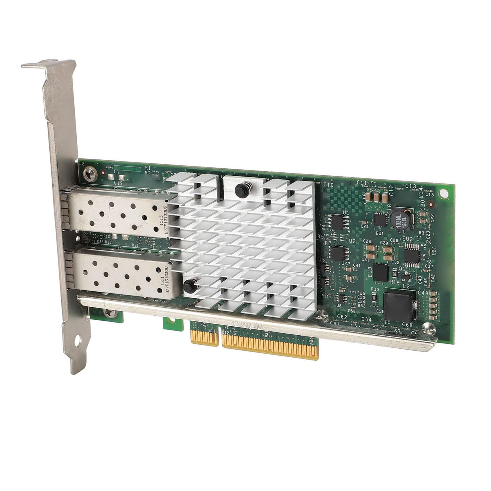 Aramox Scheda LAN Ethernet PCIE, Scheda di Rete PCB Dual SFP Plus da 10 Gb PCIE X8 per Server Ed Elaborazione Ad Alte Prestazioni, Trasferimento Dati Veloce, Ampia compatibilità, Consumo Energetico