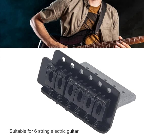 6 String Guitar Tremolo Bridge with Tools, Left Handed Vintage Tremolo 6 Saddle Metal Bridge Replacement for Electric Guitar Accessories