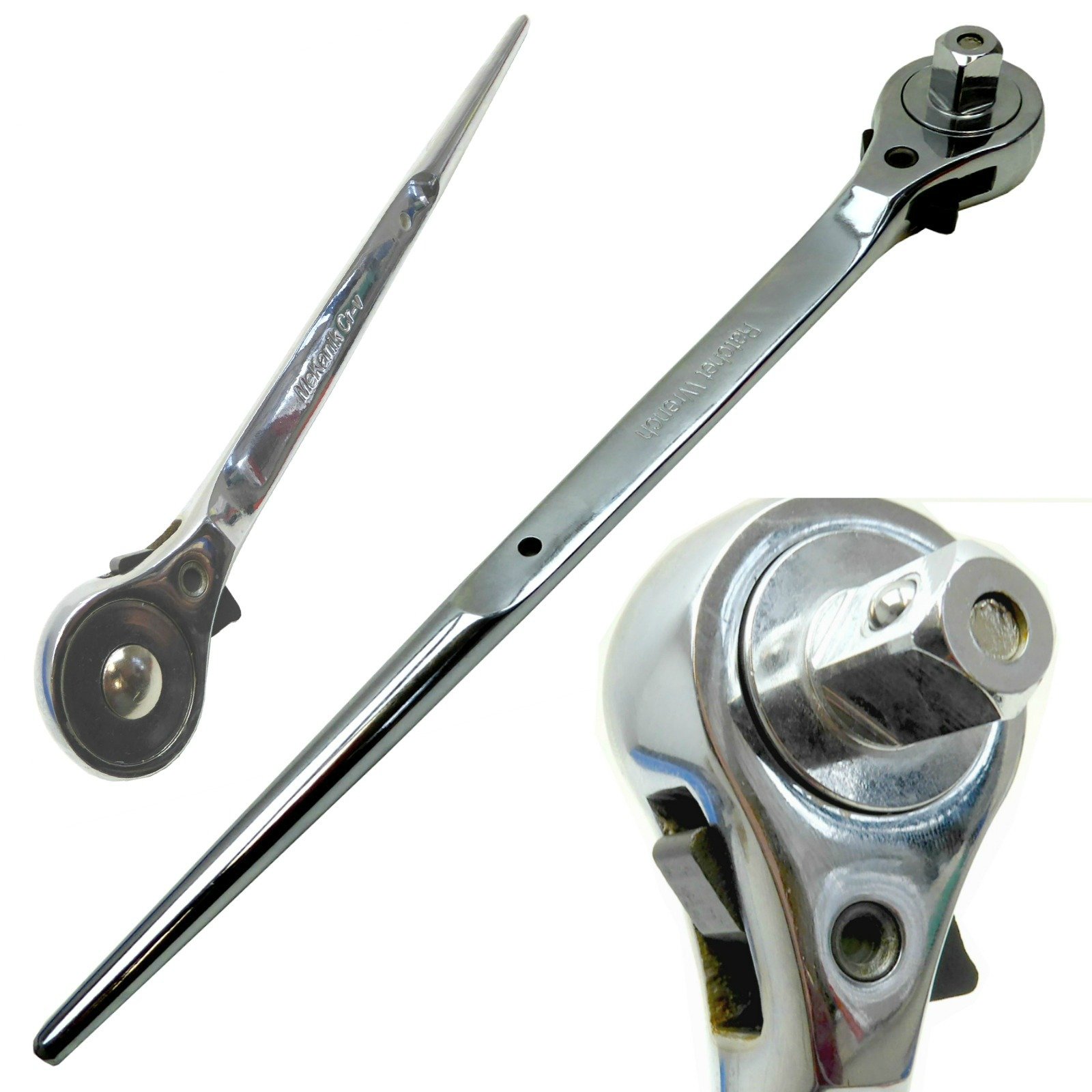 Podger Maulschlüssel 17x19 Mm – Aus Chrom-Vanadium-Stahl, Doppelkopf Mit Ratschenfunktion Für Gerüste & Montage