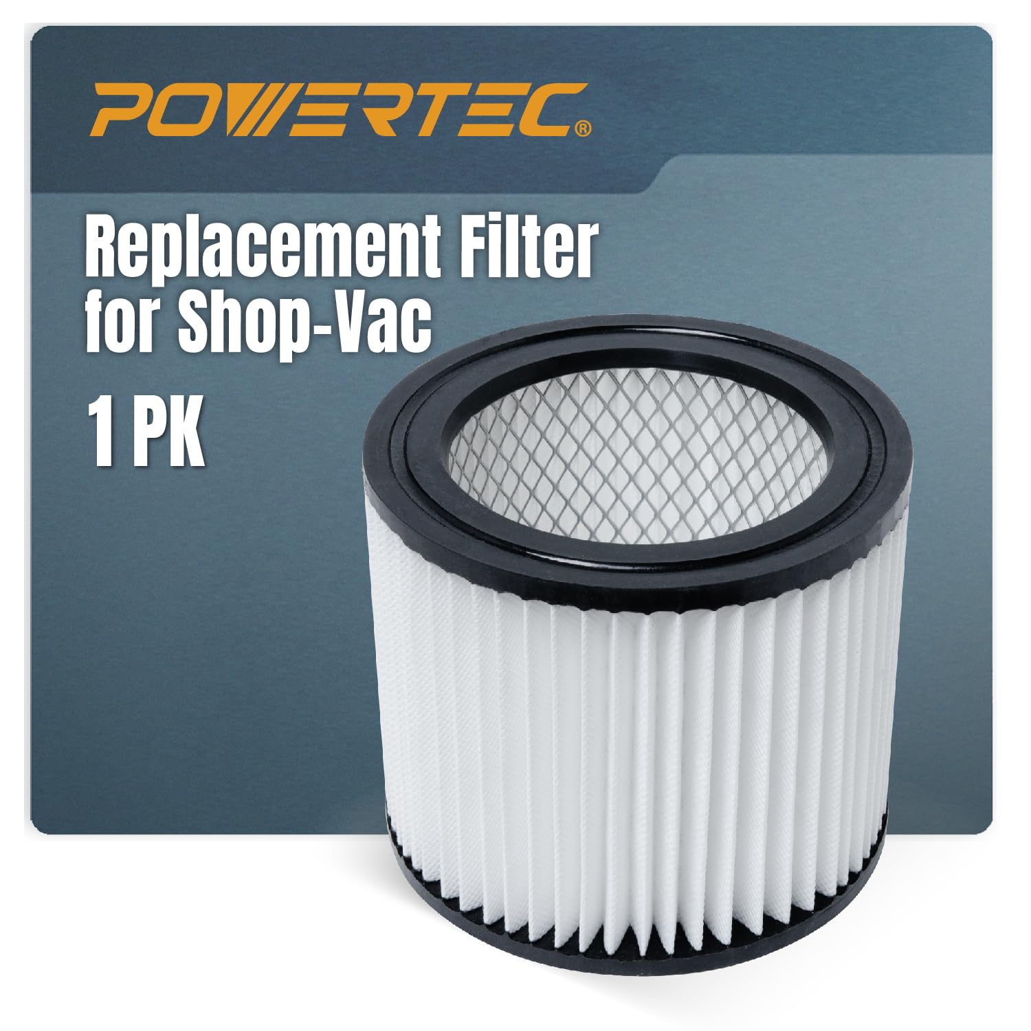 POWERTEC 90398 Cartridge Filters for Shop Vac, 9039800, 9039833 Type AA Replacement Filters, Fits Shop-Vac Most 4 Gallon and Less Wet/Dry Vacuum