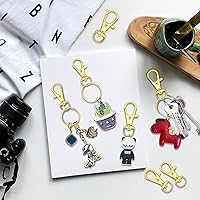 Vista 4 de 70PCS Swivel Snap Hooks with Key Rings, Metal Lobster Claw Clasp, Keychain Rings for Crafts (Gold, 1.2inch(32mm)