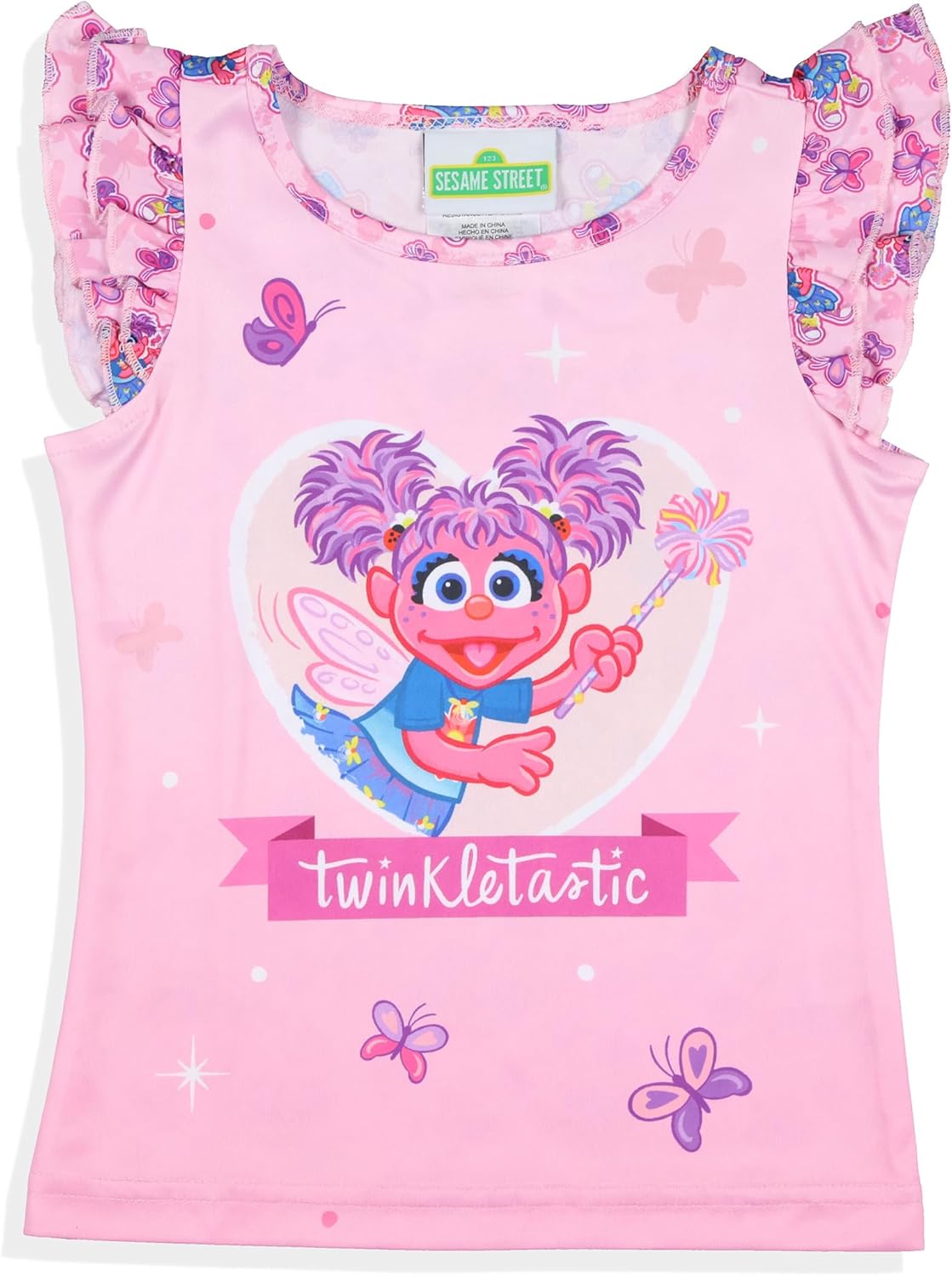 Sesame Street Toddler Girls' Abby Cadabby Ruffle Pant And Shirt 2 Piece Pajama Set Loungewear Sleepwear - Image 3