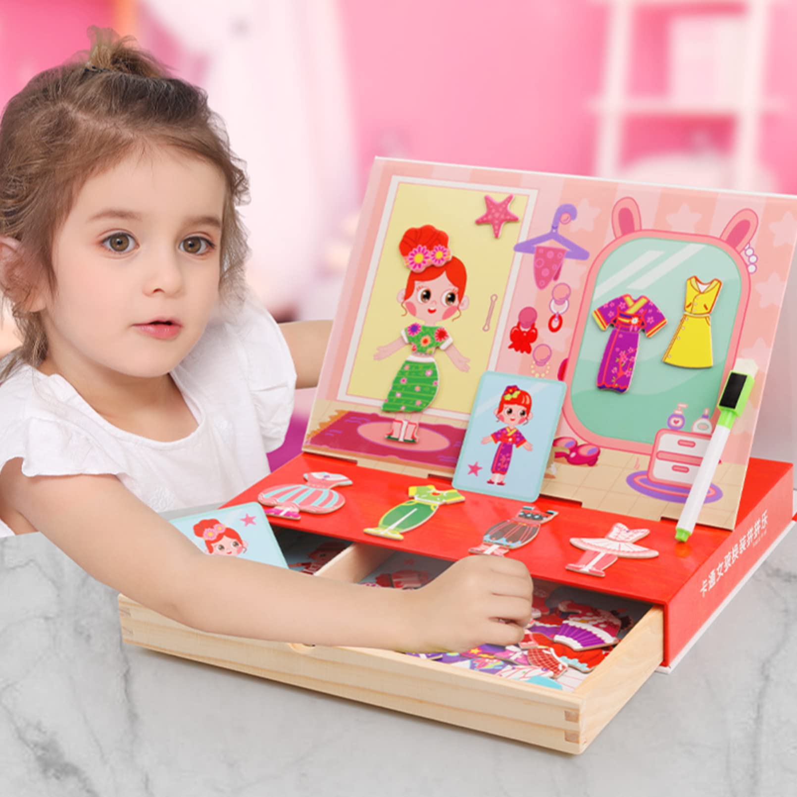 Buy AM ANNA Dress Up Toys for Little Girls,Wooden Dress Up Box