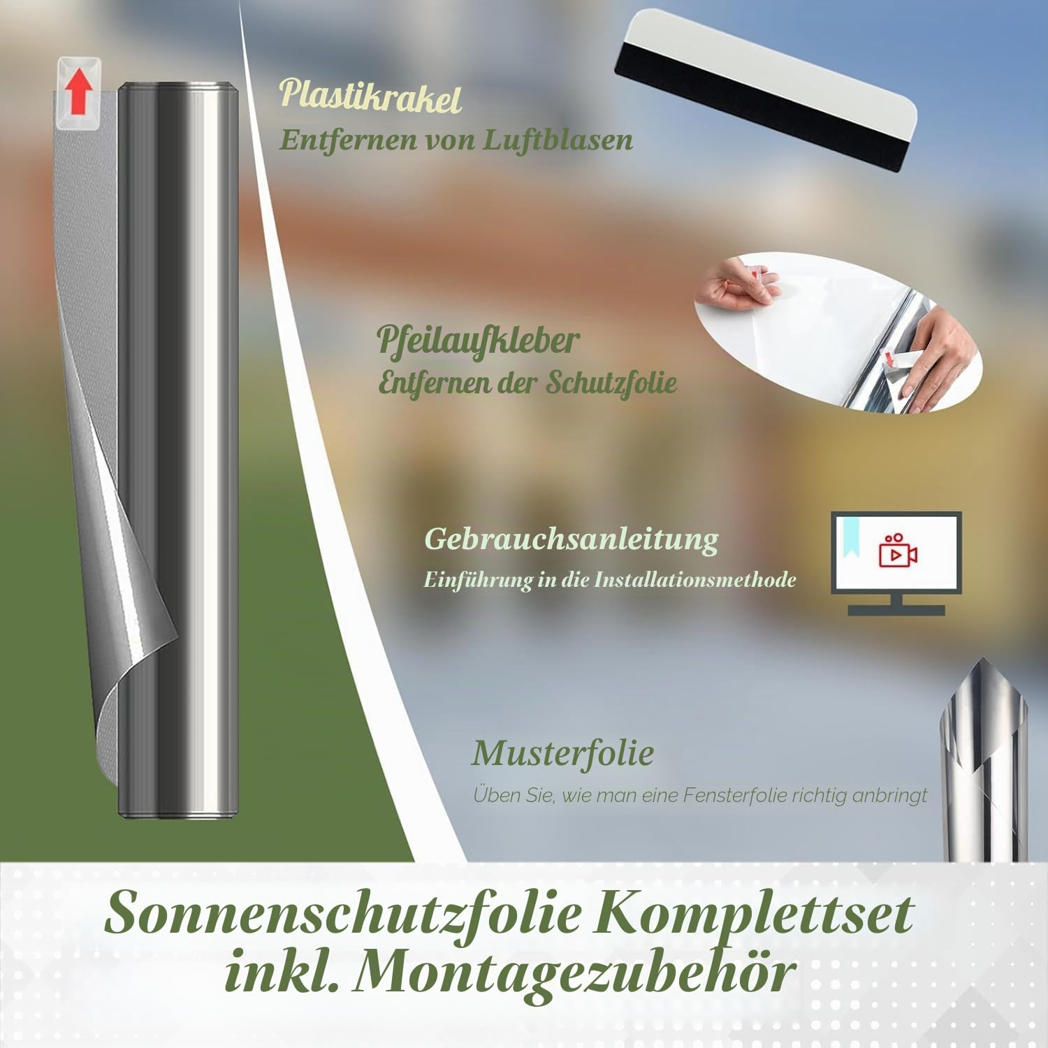 Antrect Scheibenfolie Fenster Sonnenschutz 110x200cm uv Schutz – Bild 9
