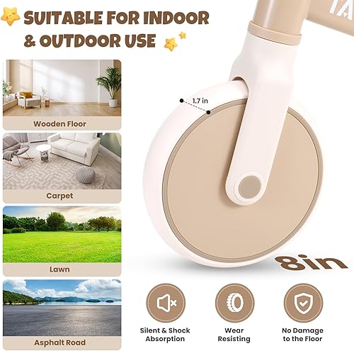 Miniatura 5 de Bicicleta de equilibrio para niños de 2 años, bicicleta de equilibrio para bebés con asiento ajustable y manubrio, bicicleta de entrenamiento sin