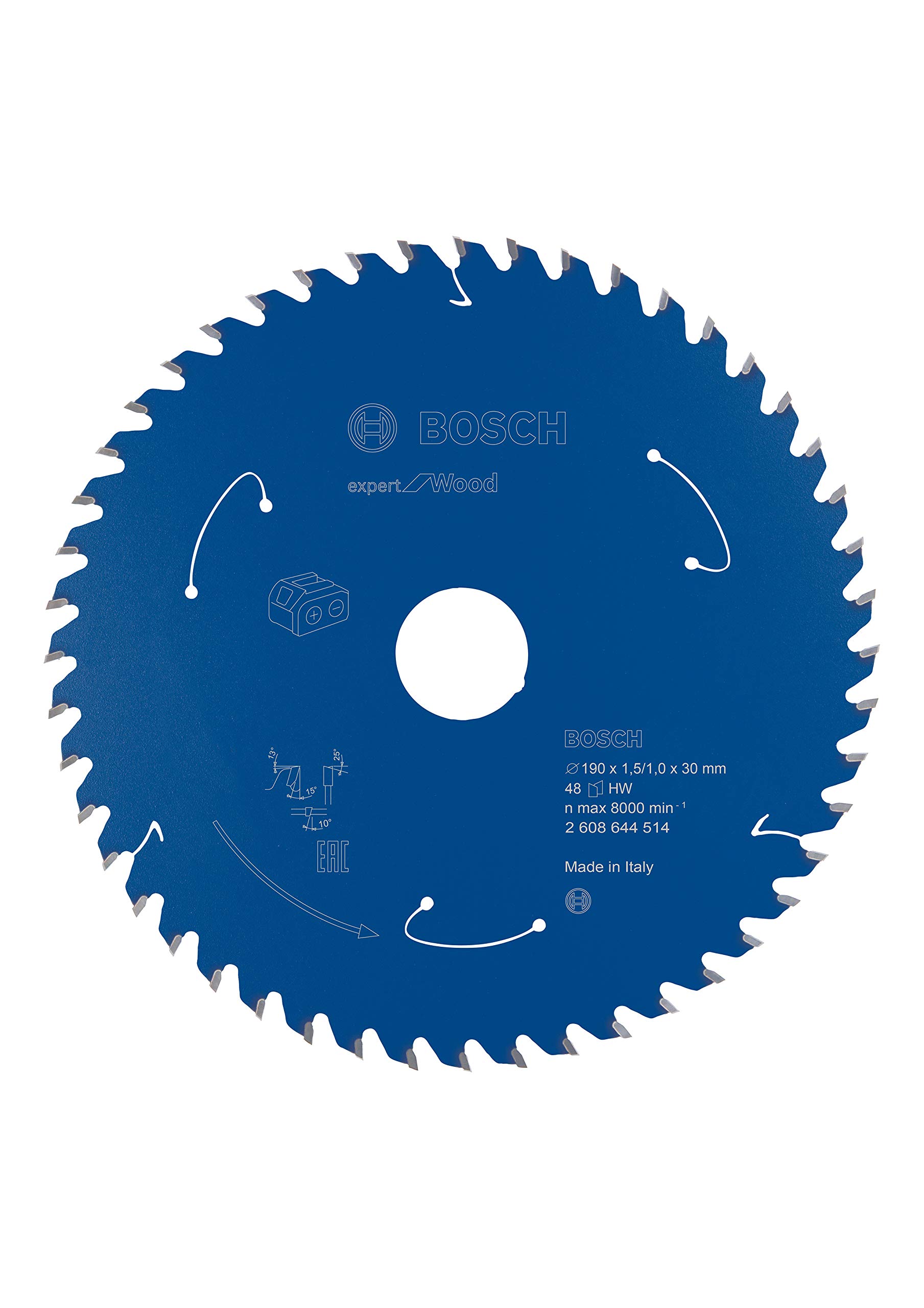 Bosch Professional Disco de sierra circular Expert for Wood (madera, 190 x 30 x 1,5 mm, 48 dientes, accesorio de sierra circular sin cable)