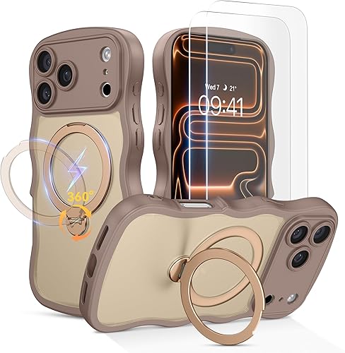 for iPhone 17 Pro Max Case for Women,[Compatible with Magsafe][360° Spin Magneti