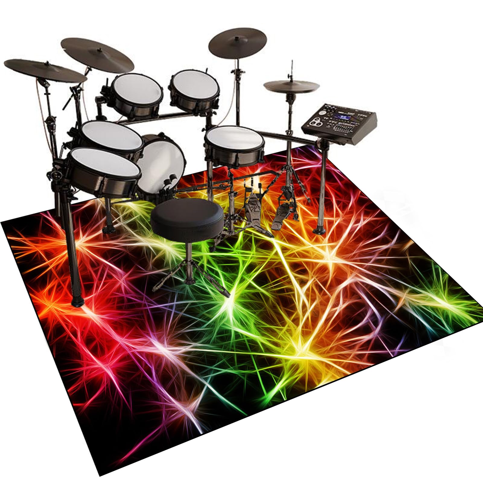 Antypoślizgowa mata perkusyjna, dźwiękoszczelny dywan perkusyjny do elektronicznych / jazzowych zestawów perkusyjnych, pedałów basowych, fortepianu, perkusji wewnętrznej, akcesoria dla perkusistów