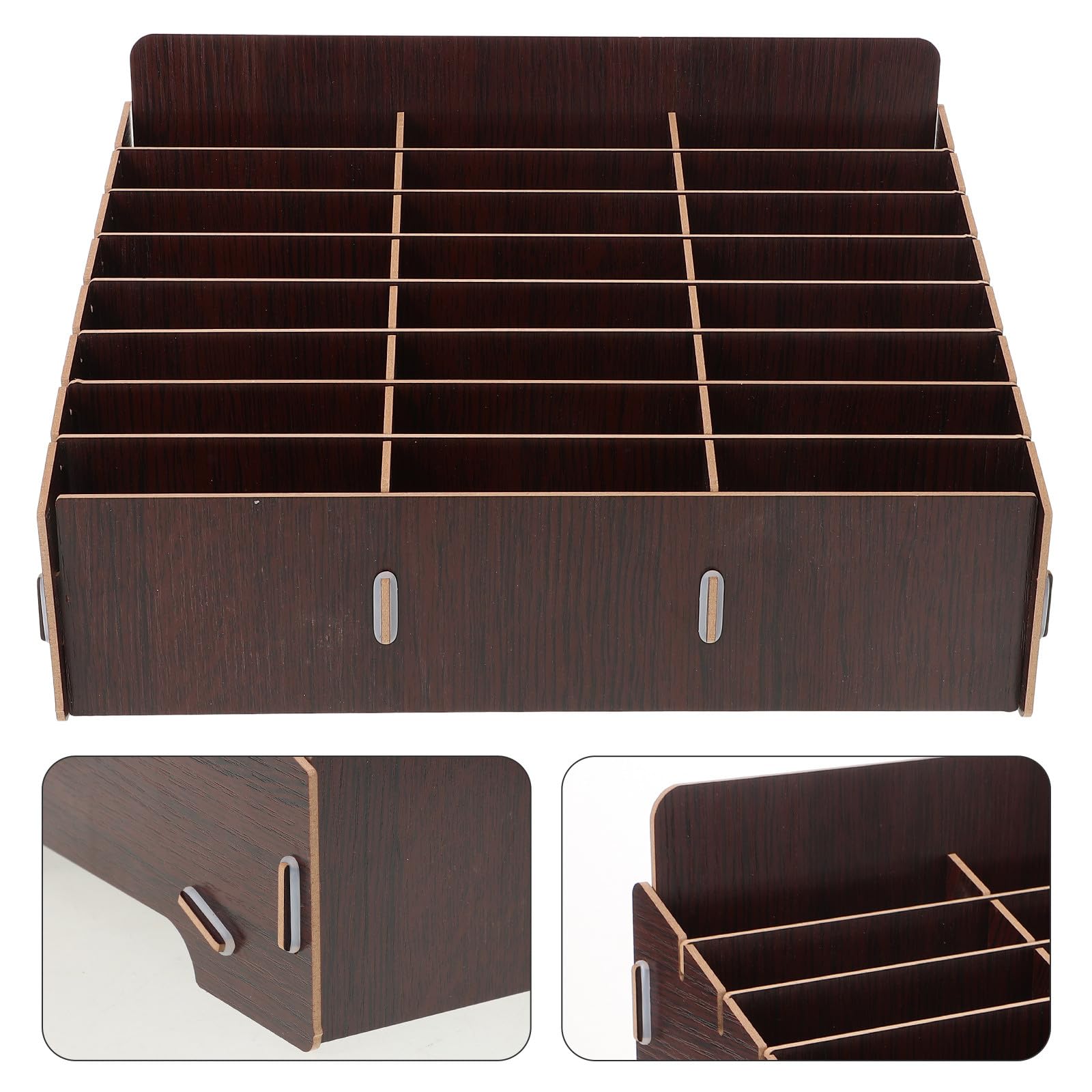 Abaodam Scatola in Legno per Organizzatore da Scrivania Scomparti Multipli per Cellulare e Piccoli Oggetti, per L'archiviazione in Camera e Spazio Lavoro