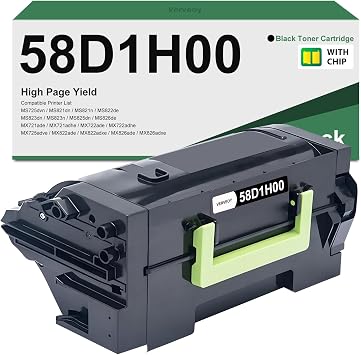 58D1H00 Black High Yield Toner Cartridge with Chip for 58D1H00 Ink, 1-Pack