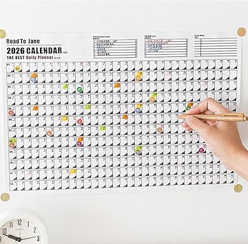2026 Wall Calendar Large Planner with Stickers Notes